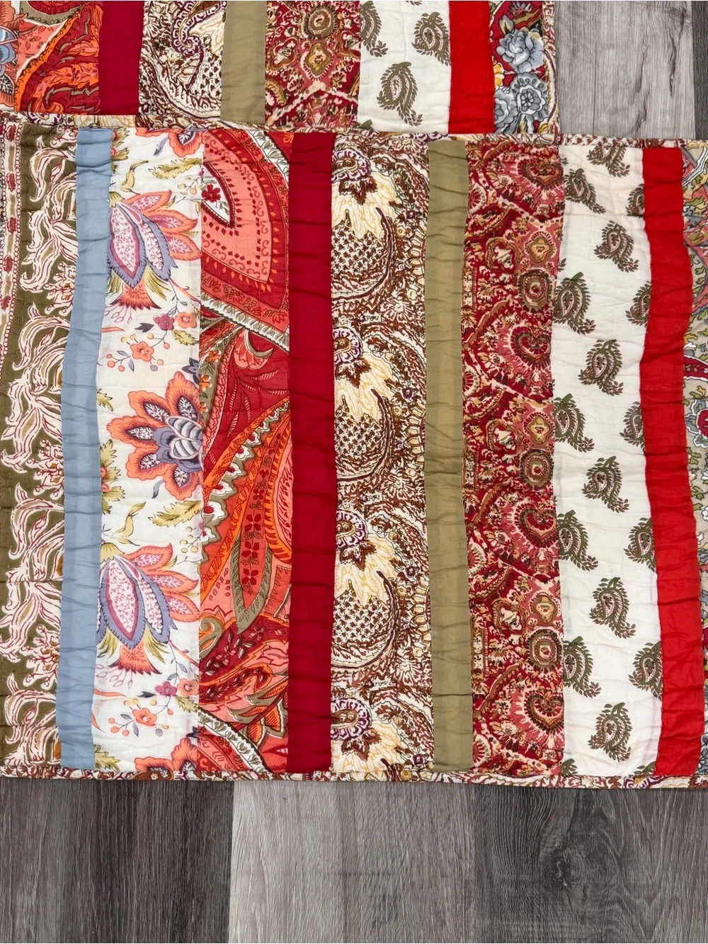Pottery Barn Calistoga Quilted Pillow Shams Set Of 3 Standard Colorful Paisley